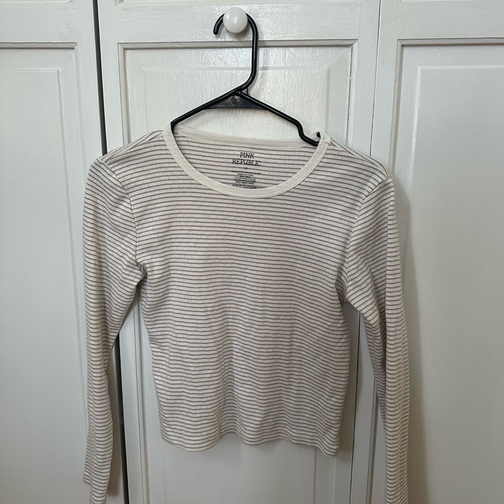 Pink Rebublic Striped Long Sleeve Top